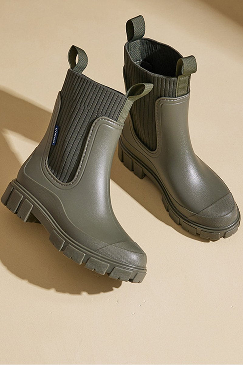 Women's Wear-resistant, Waterproof and Non-slip Mid-tube Rain Boots green