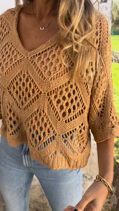 Knitted Cutout Top