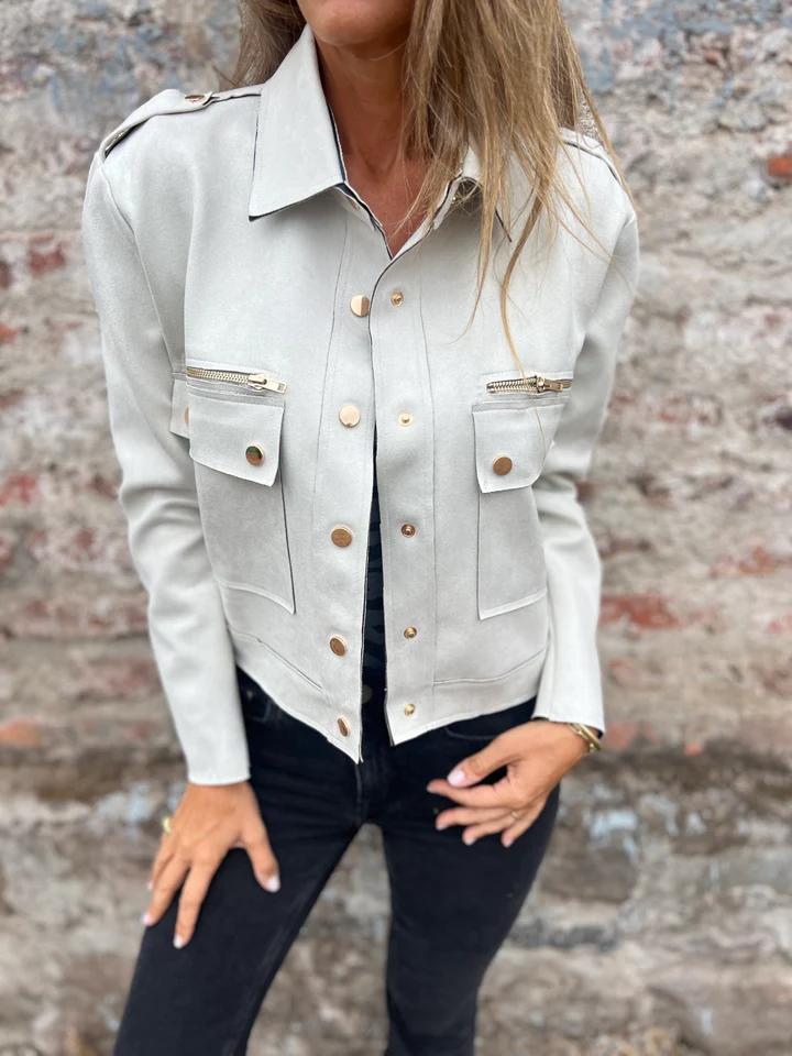 Casual Lapel Short Jacket white