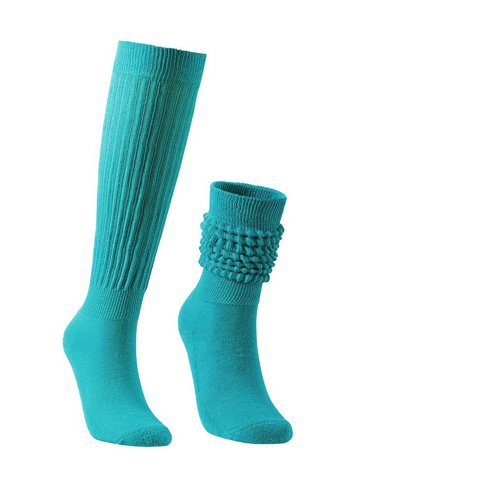 Women's Spring and Summer High Pile Socks matte blue one size