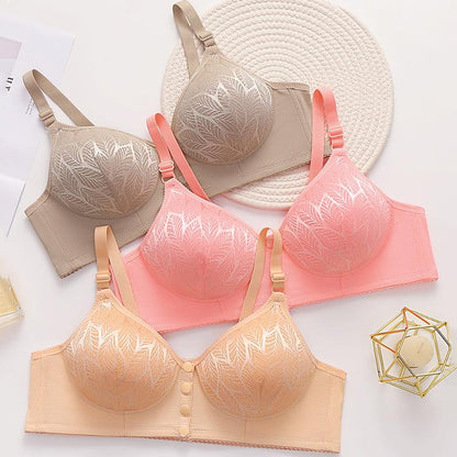 Women's Comfort Lace Front Button Bra