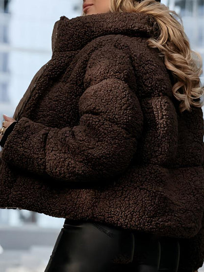 Women's Casual Lapel Zipper Coat