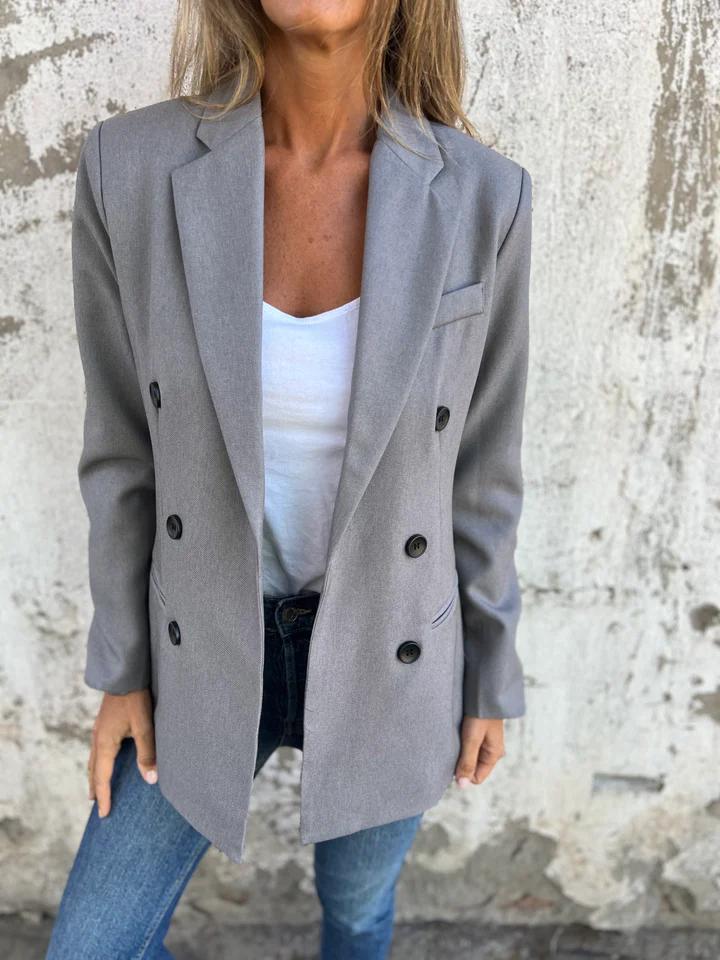 Casual Lapel Blazer gray