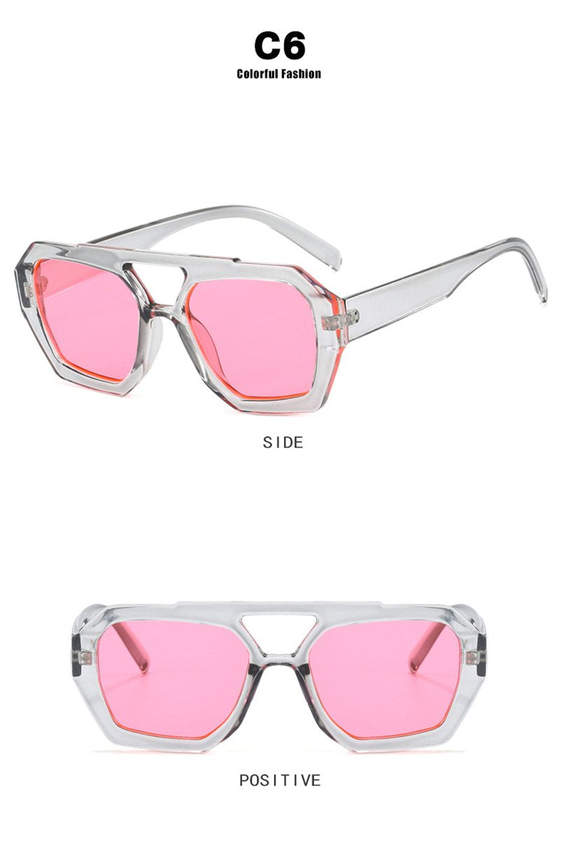 Women's Retro Personalized Irregular Sunglasses C6 144mm