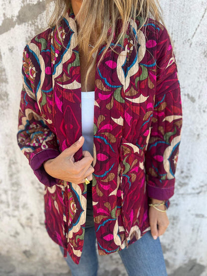 Women's Printed Long Sleeve Cardigan