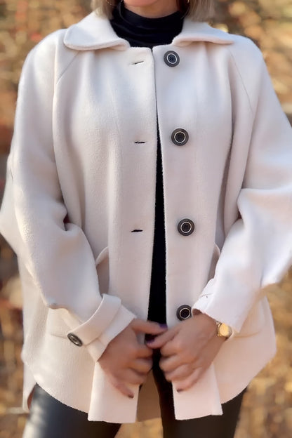 Women's Solid Color Irregular Coat Jacket