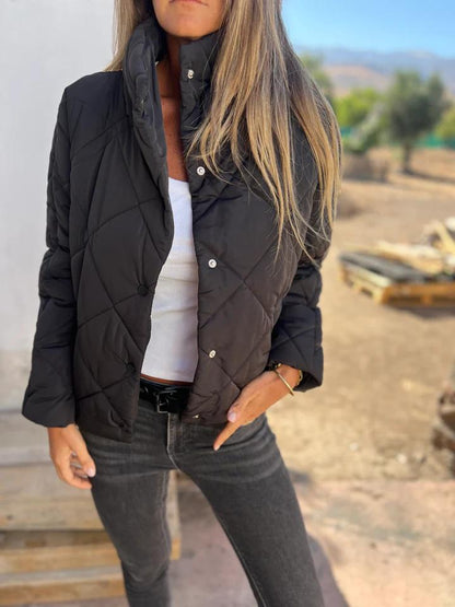 Casual Stand Collar Single Breasted Down Jacket