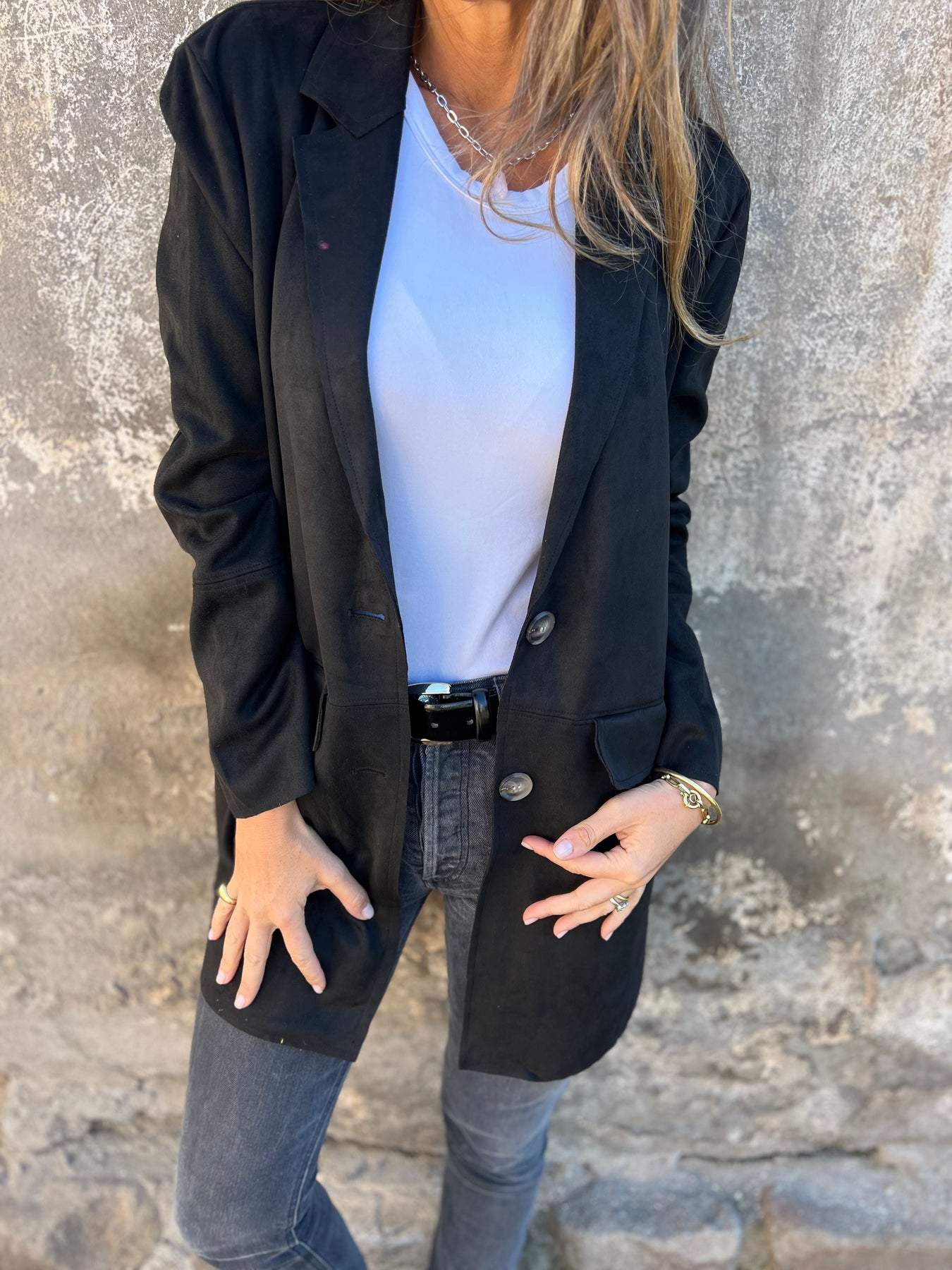 Women's Lapel Long Sleeve Casual Long Cardigan black