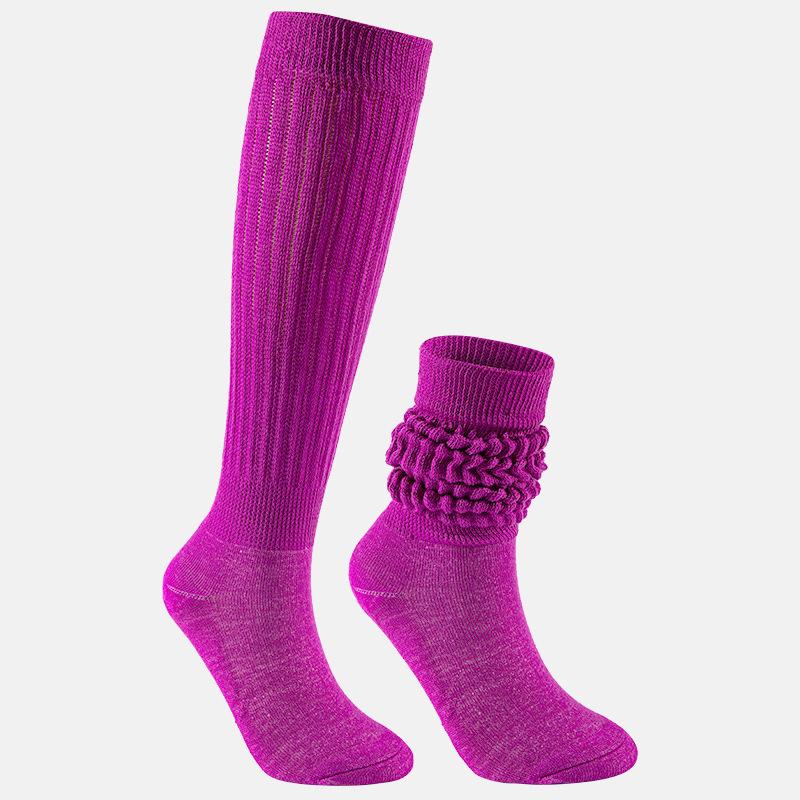 Women's Spring and Summer High Pile Socks Medium purple one size