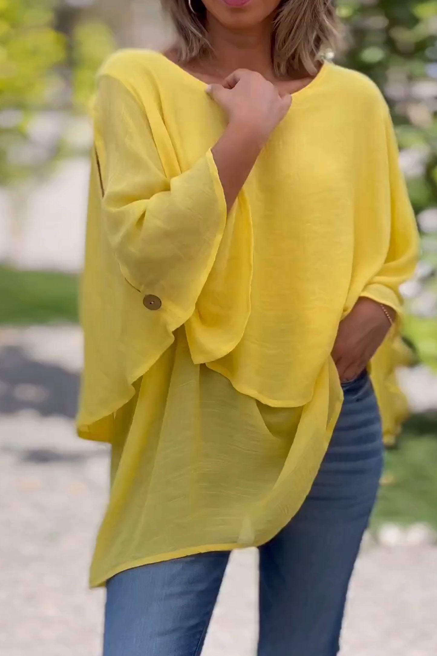 Chiffon Irregular Top Yellow