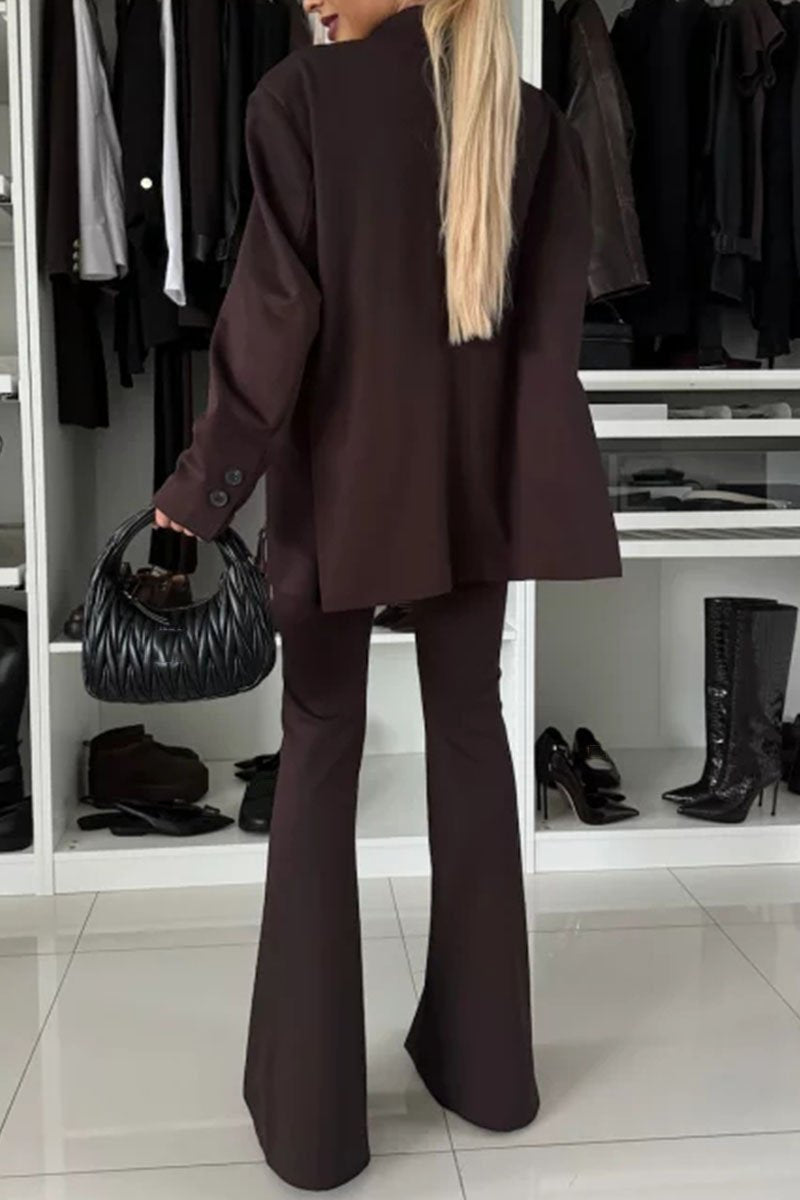 Women's Solid Color Two Piece Suit