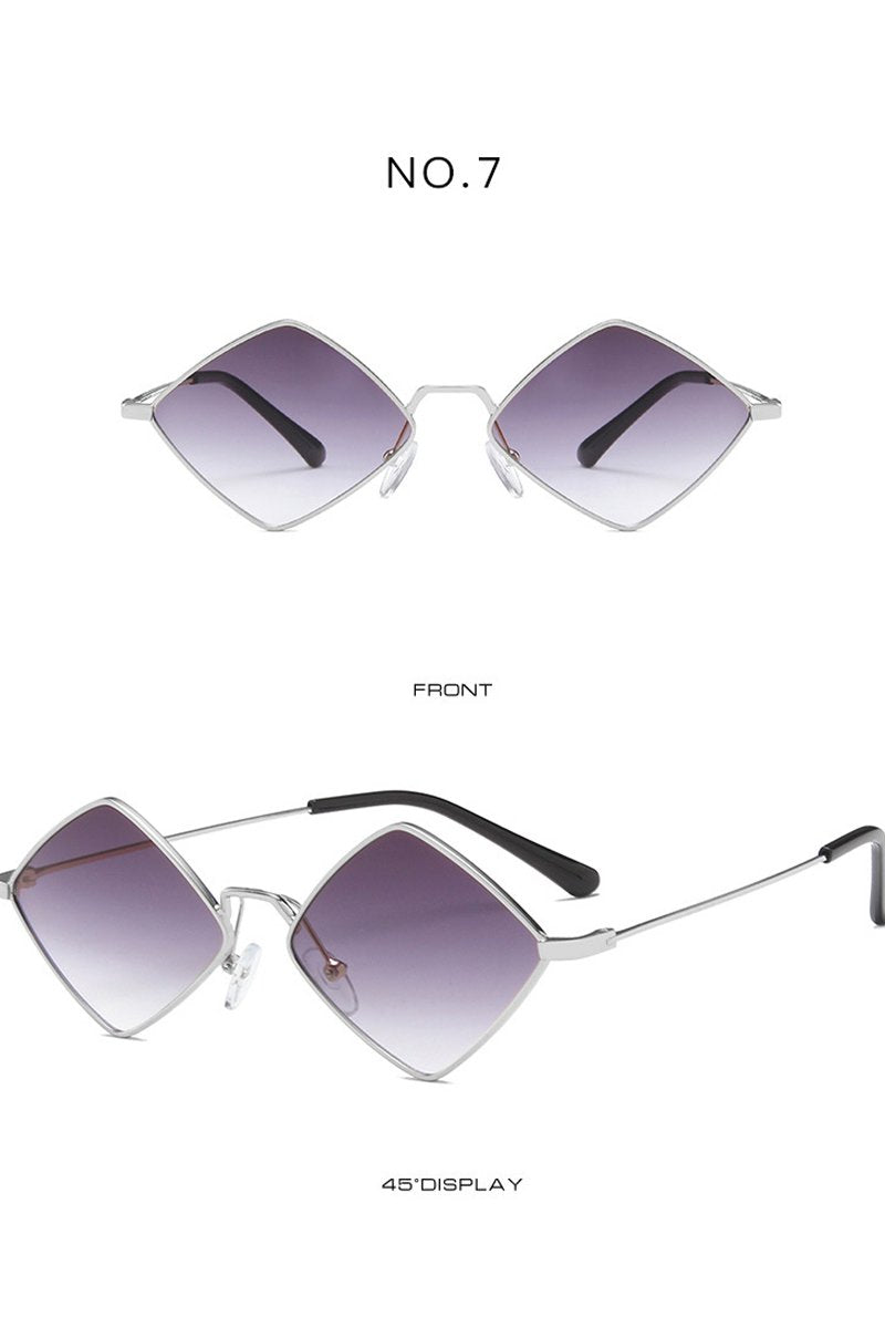 Women's Retro Diamond Metal Sunglasses NO.7 140mm