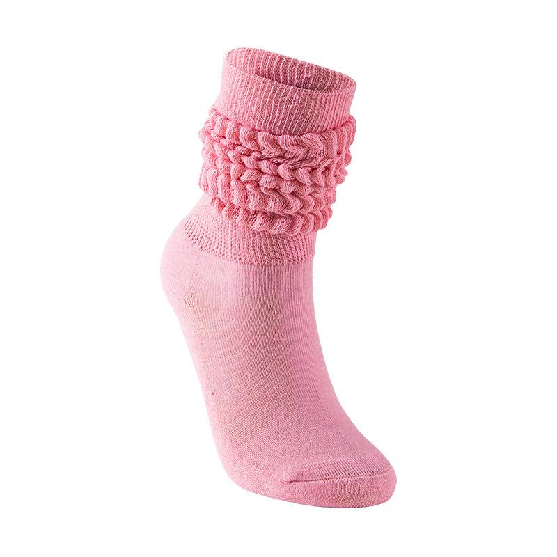 Women's Spring and Summer High Pile Socks pink one size