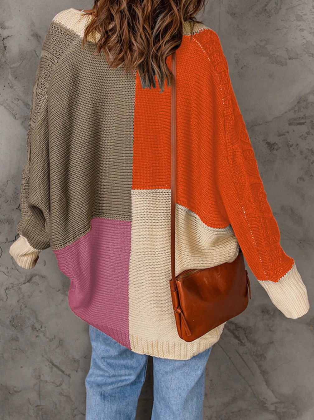 Women's Casual Colorblock Knitted Cardigan