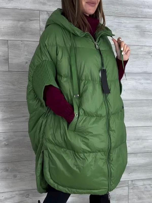 Women's Hooded Mid-sleeve Overcoat