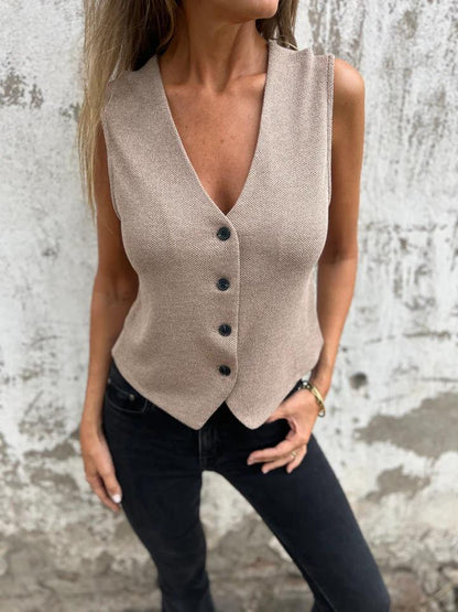 Casual V-neck Vest