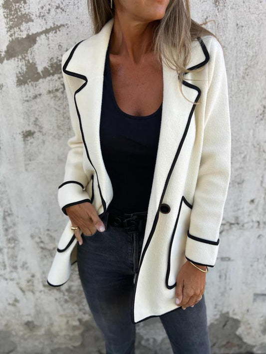 Casual Lapel Jacket White