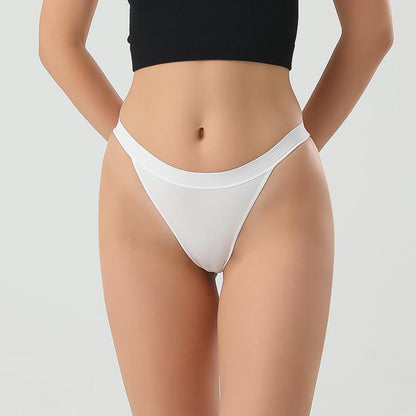 Women's one-piece low-rise sexy simple skinny belt panties white