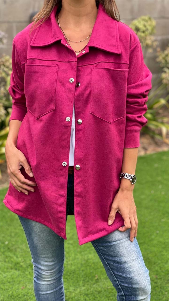 Women's Casual Solid Pocket Long Sleeve Cardigan pink