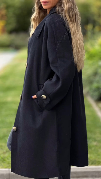 Women's Lapel Long Sleeve Casual Long Coat