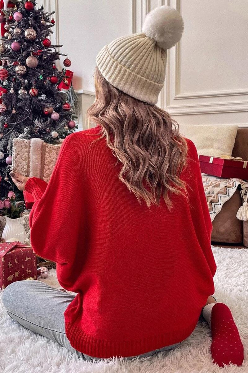 Women's Christmas High-neck Loose Sweater