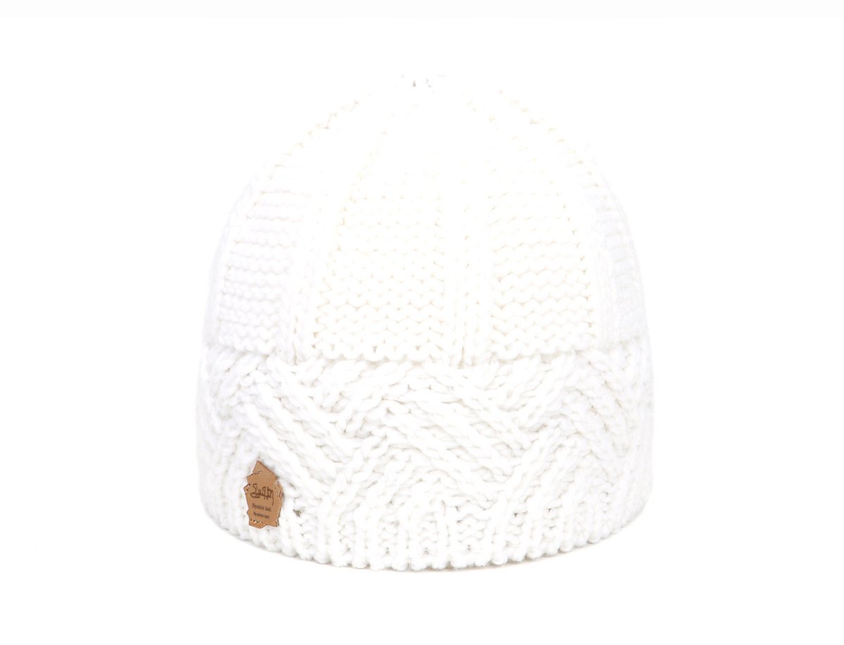 Men's and Women's Retro Style Diamond-check Coarse Knitwear Hats white one size