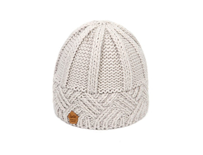 Men's and Women's Retro Style Diamond-check Coarse Knitwear Hats beige one size