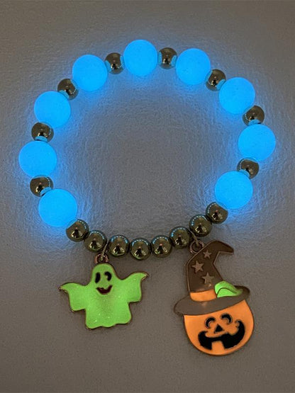 Halloween Pumpkin Head Ghost Luminous Personalized Funny Bracelet Blue 1PCS