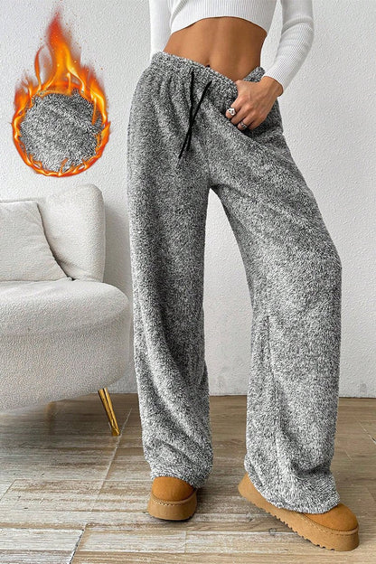 Women's Casual Solid Color Warm Plush Pants