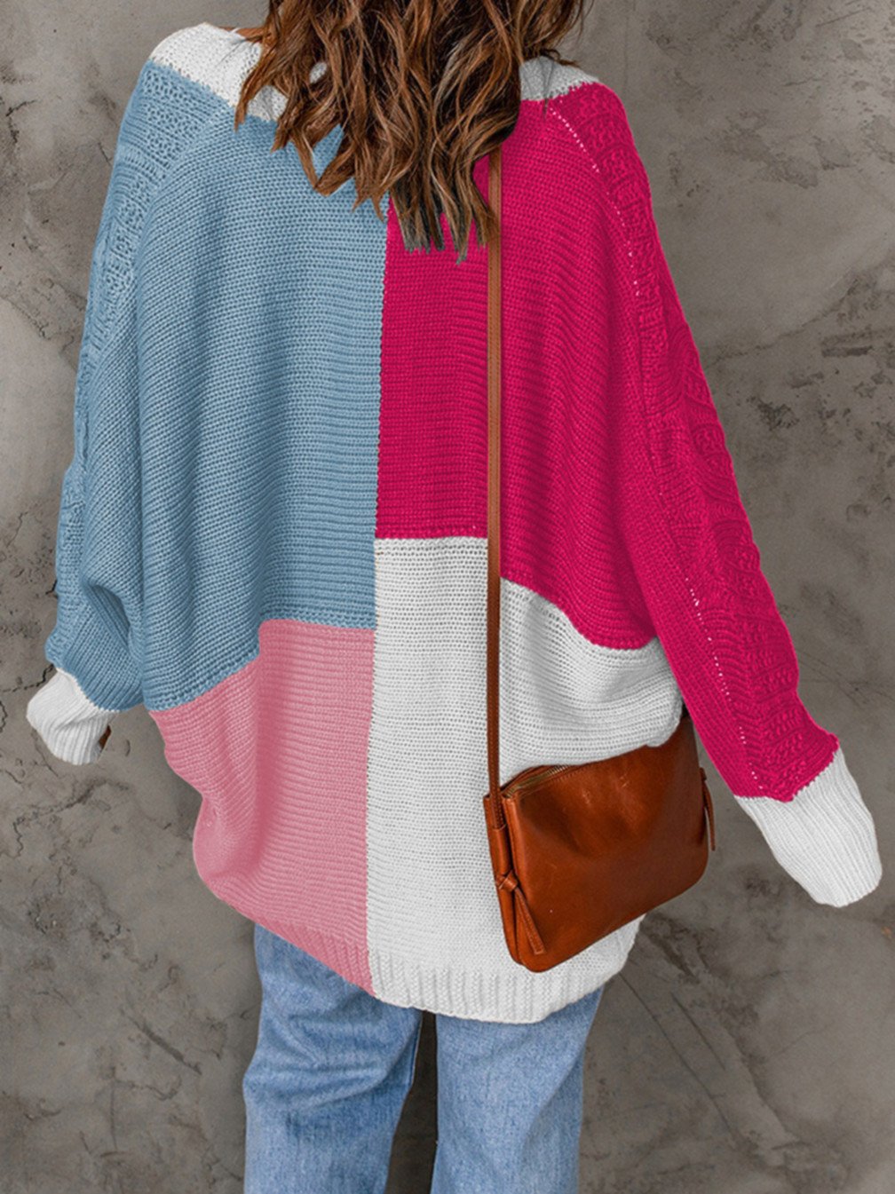 Women's Casual Colorblock Knitted Cardigan