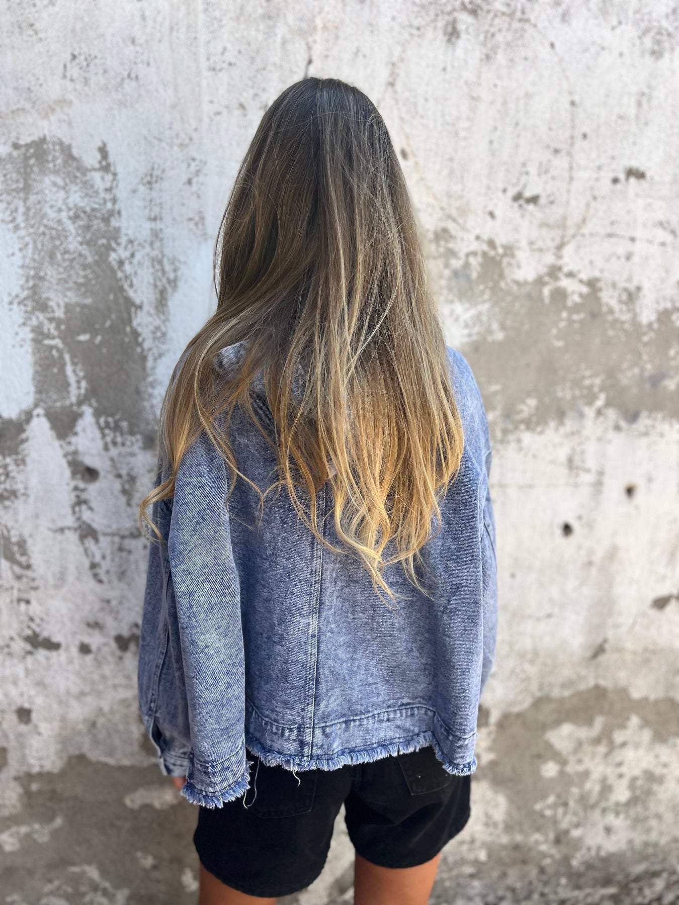 Women's Hooded Denim Long Sleeve Jacket