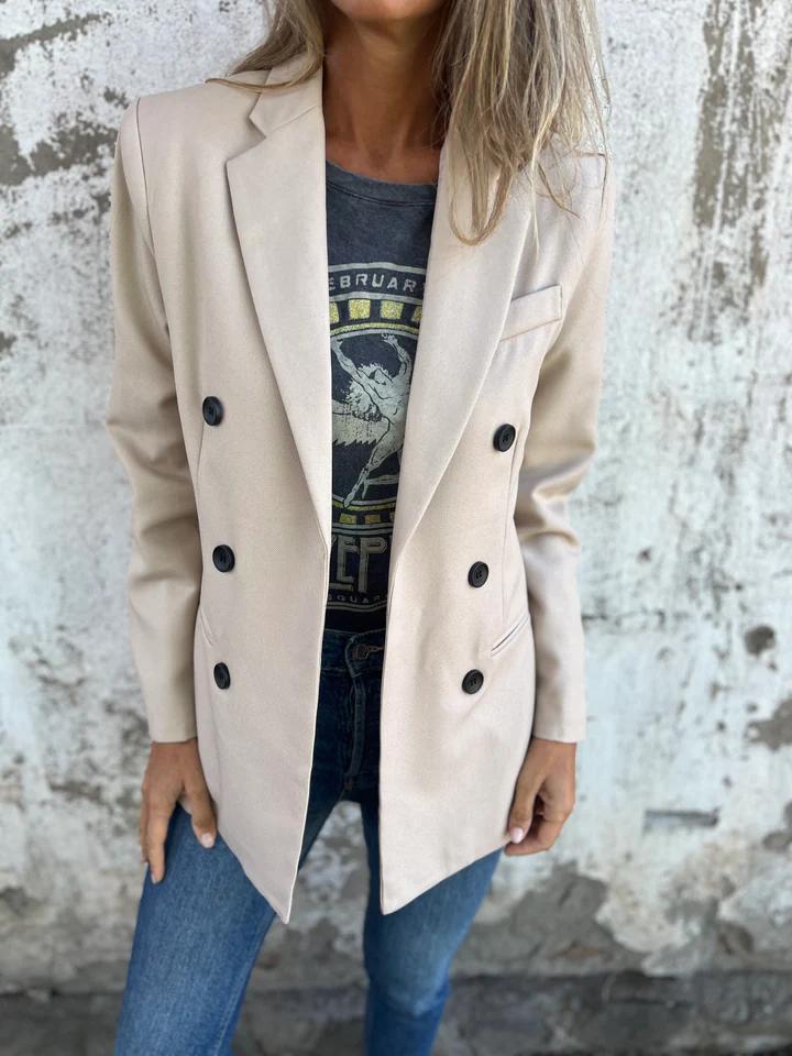 Casual Lapel Blazer apricot