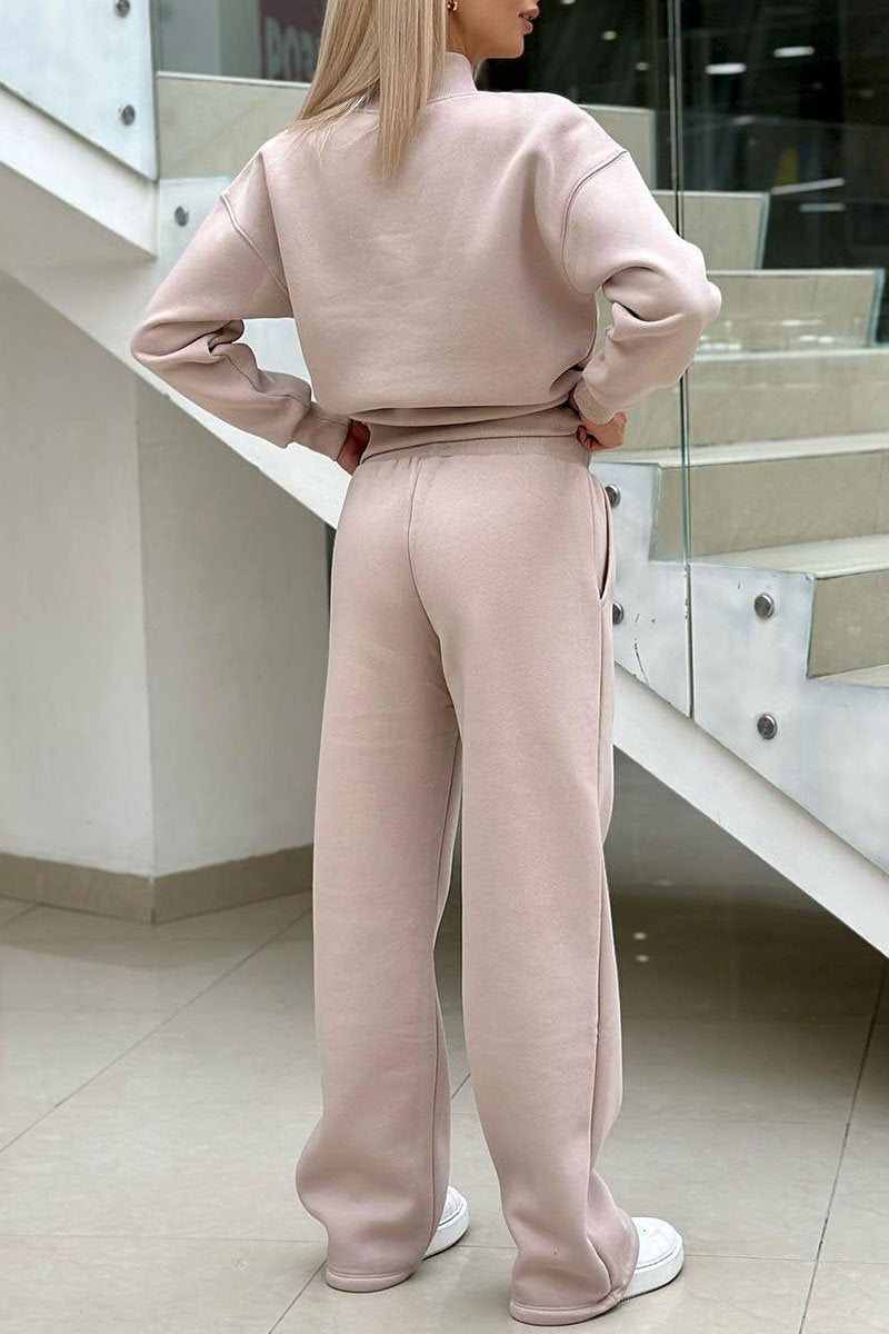 Women's Turtleneck Long Sleeve Sweatshirt Two Piece Set