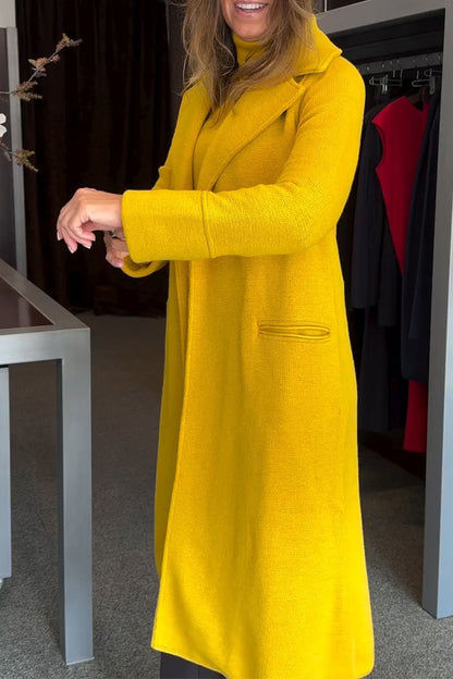 Ladies Casual Solid Color Long Coat