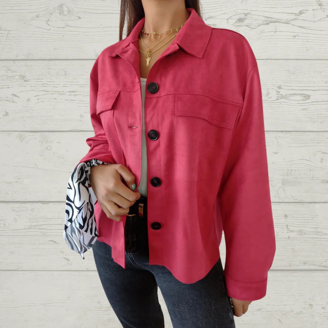 Casual Lapel Single-breasted Jacket red