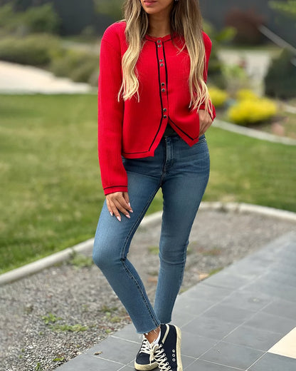 Women's Fashion Contrast Sweater