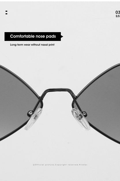 Women's Retro Diamond Metal Sunglasses