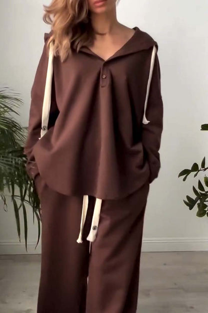 Women's Half Button Hooded Track Suit