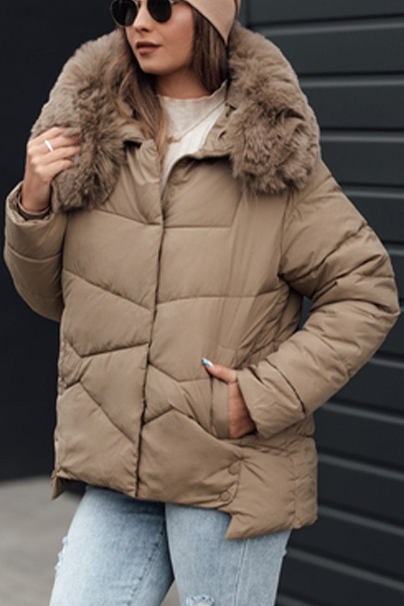 Women's Casual Hooded Thick Coat apricot