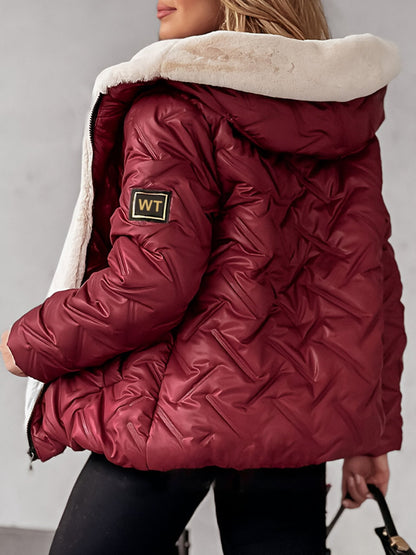 Women's Hooded Plush Coat