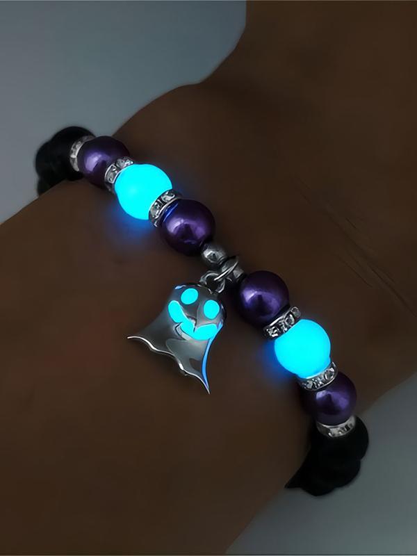 Halloween Gift Luminous Ghost Bracelet Playful Ghost Bracelet purple 3PCS