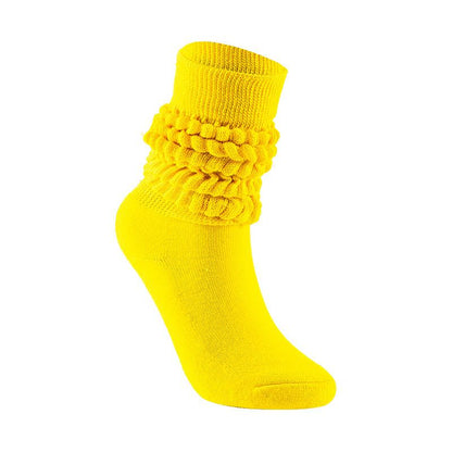 Women's Spring and Summer High Pile Socks yellow one size