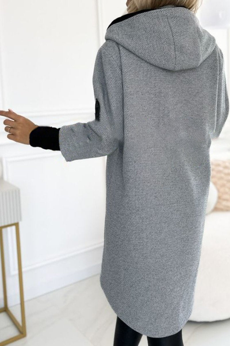 Women's Fashionable Hooded Long-sleeved Casual Coat