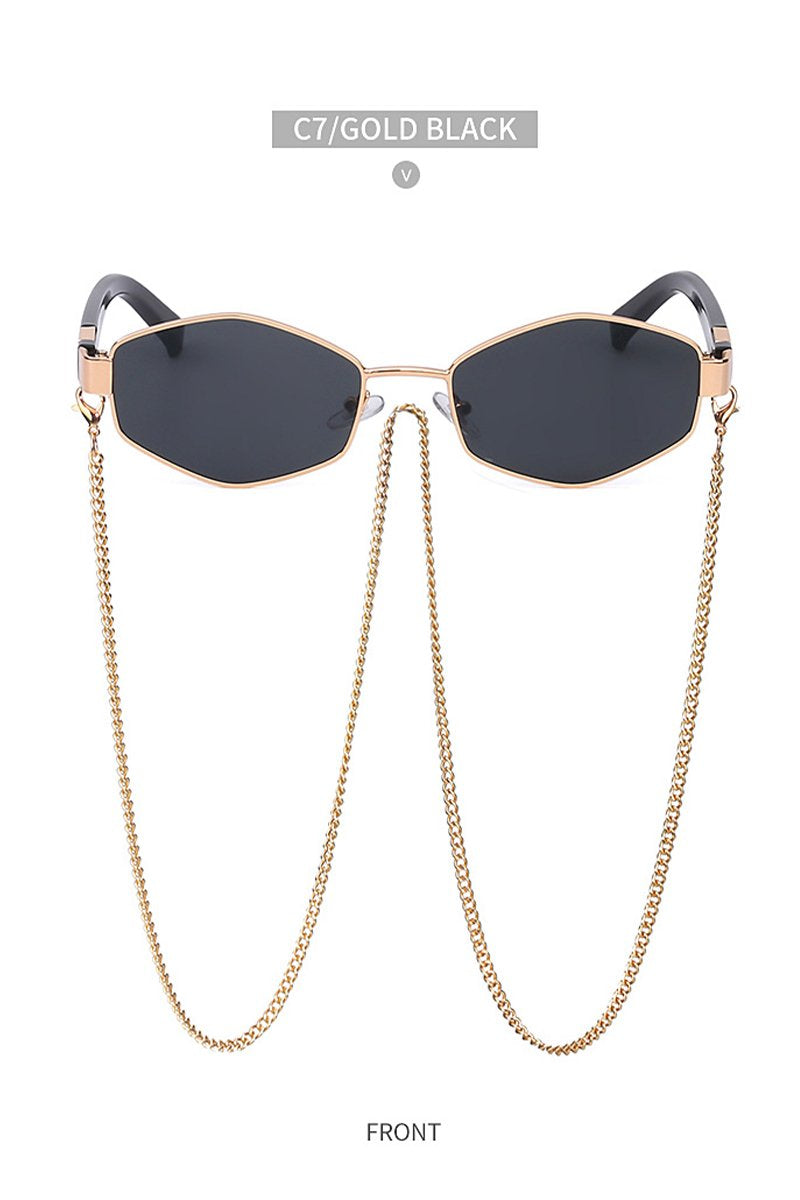 Women's Fashion Chain Irregular Sunglasses C7 144mm