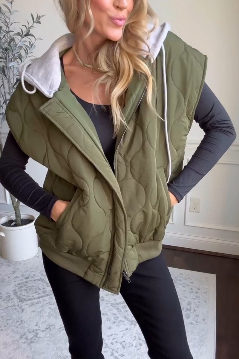 Women's Casual Hooded Vest Jacket