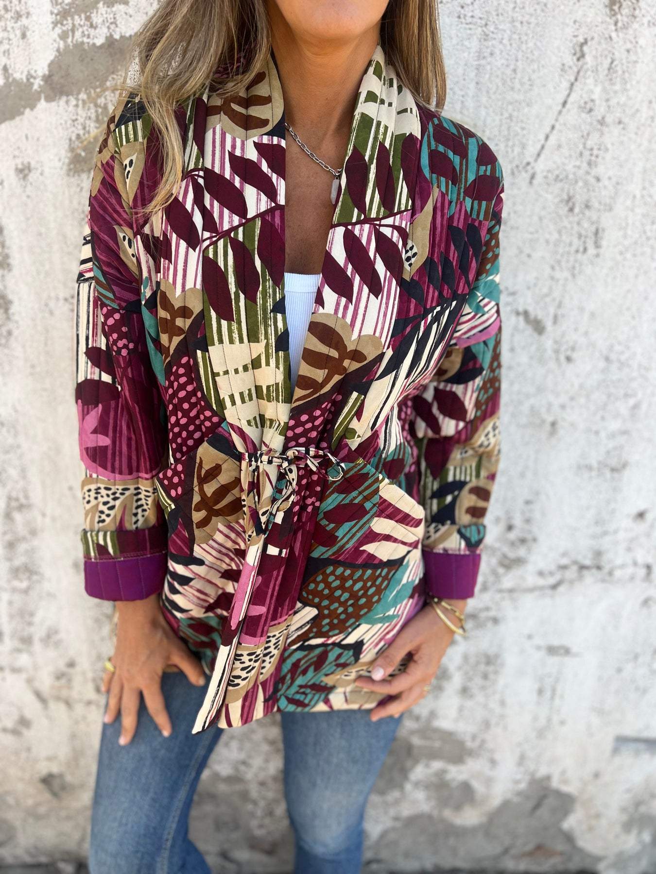 Women's Printed Long Sleeve Cardigan