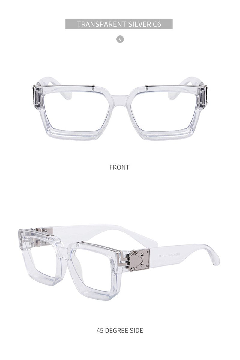 Women's Fashion Trend V Frame Square Sunglasses C6 144mm