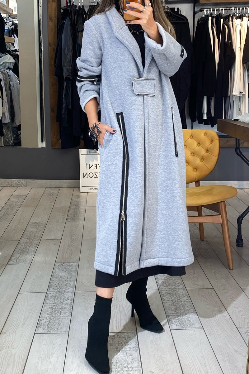 Women's V-neck Long-sleeved Trench Coats