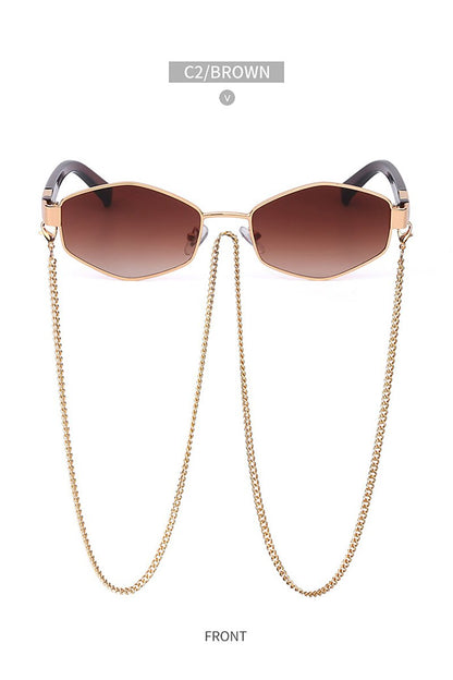 Women's Fashion Chain Irregular Sunglasses C2 144mm