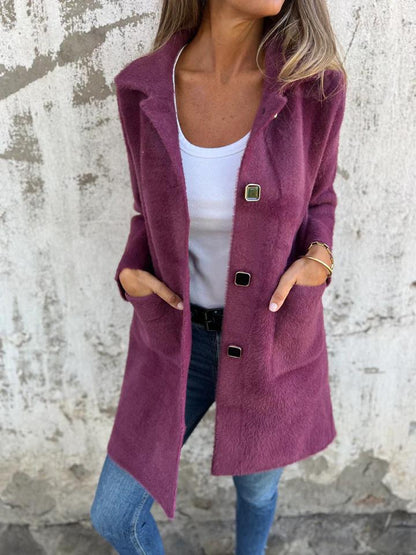 Casual Lapel Single-breasted Thick Coat